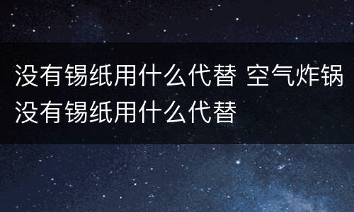 没有锡纸用什么代替 空气炸锅没有锡纸用什么代替