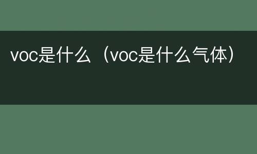 voc是什么（voc是什么气体）