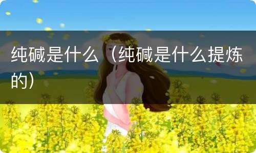 纯碱是什么（纯碱是什么提炼的）