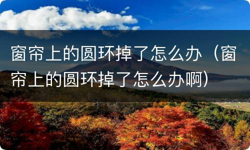 窗帘上的圆环掉了怎么办（窗帘上的圆环掉了怎么办啊）