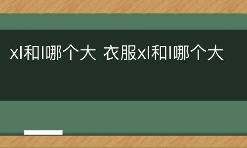 xl和l哪个大 衣服xl和l哪个大