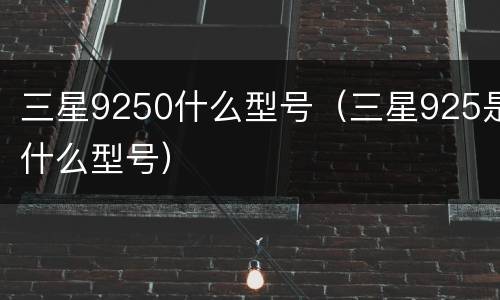 三星9250什么型号（三星925是什么型号）