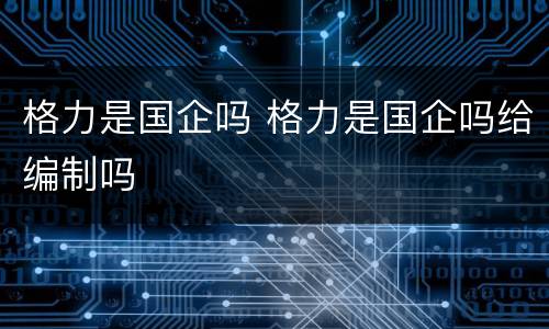 格力是国企吗 格力是国企吗给编制吗