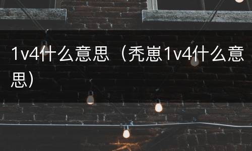 1v4什么意思（秃崽1v4什么意思）