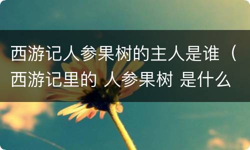 西游记人参果树的主人是谁（西游记里的 人参果树 是什么树 他还在吗）