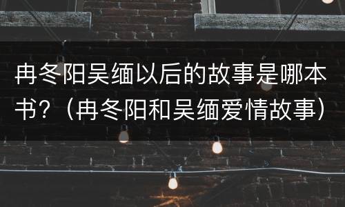 冉冬阳吴缅以后的故事是哪本书?（冉冬阳和吴缅爱情故事）