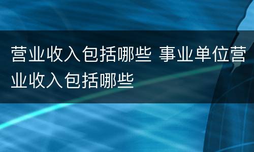 营业收入包括哪些 事业单位营业收入包括哪些