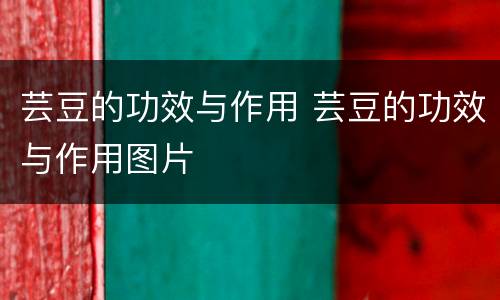 芸豆的功效与作用 芸豆的功效与作用图片