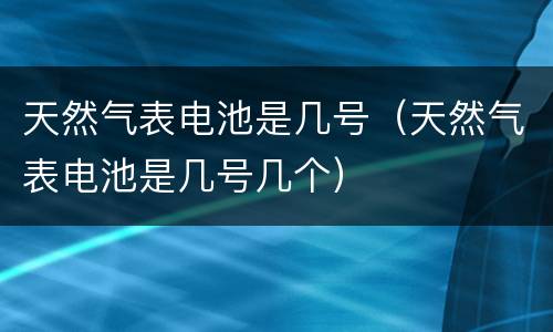 天然气表电池是几号（天然气表电池是几号几个）