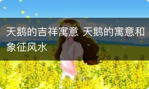 天鹅的吉祥寓意 天鹅的寓意和象征风水