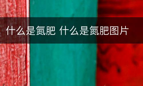 什么是氮肥 什么是氮肥图片