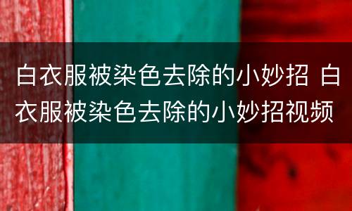 白衣服被染色去除的小妙招 白衣服被染色去除的小妙招视频