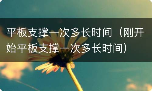 平板支撑一次多长时间（刚开始平板支撑一次多长时间）