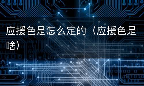 应援色是怎么定的（应援色是啥）