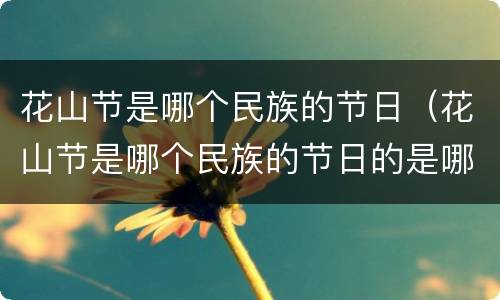 花山节是哪个民族的节日（花山节是哪个民族的节日的是哪个民族的节日）