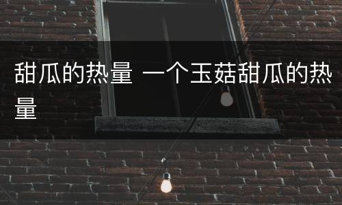 甜瓜的热量 一个玉菇甜瓜的热量