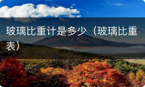 玻璃比重计是多少（玻璃比重表）