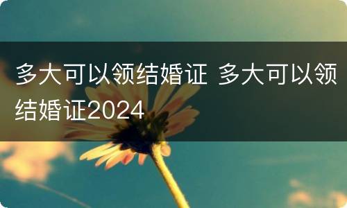多大可以领结婚证 多大可以领结婚证2024