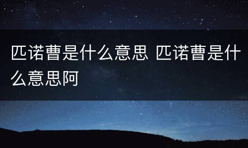匹诺曹是什么意思 匹诺曹是什么意思阿