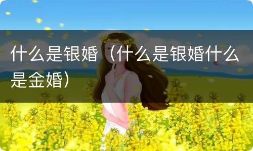 什么是银婚（什么是银婚什么是金婚）