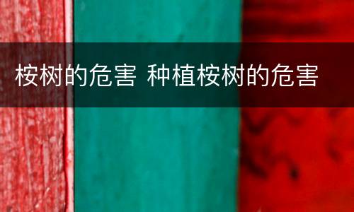 桉树的危害 种植桉树的危害