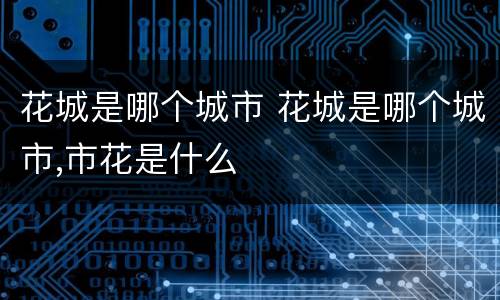 花城是哪个城市 花城是哪个城市,市花是什么