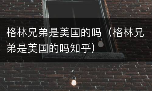 格林兄弟是美国的吗（格林兄弟是美国的吗知乎）