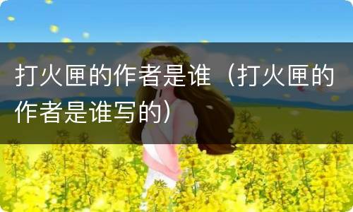 打火匣的作者是谁（打火匣的作者是谁写的）