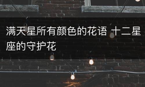 满天星所有颜色的花语 十二星座的守护花