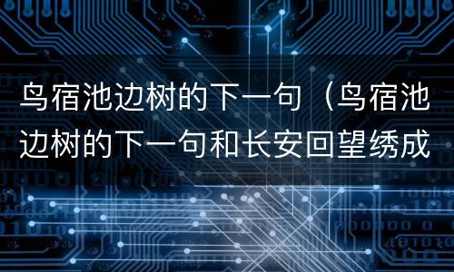 鸟宿池边树的下一句（鸟宿池边树的下一句和长安回望绣成堆的下一句）
