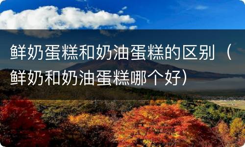 鲜奶蛋糕和奶油蛋糕的区别（鲜奶和奶油蛋糕哪个好）