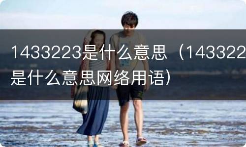 1433223是什么意思（1433223是什么意思网络用语）