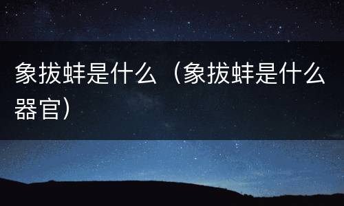 象拔蚌是什么（象拔蚌是什么器官）