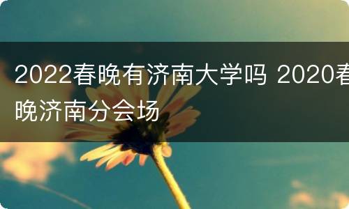 2022春晚有济南大学吗 2020春晚济南分会场