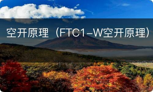 空开原理（FTC1-W空开原理）