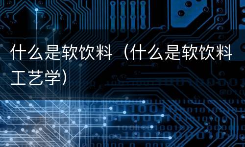 什么是软饮料（什么是软饮料工艺学）