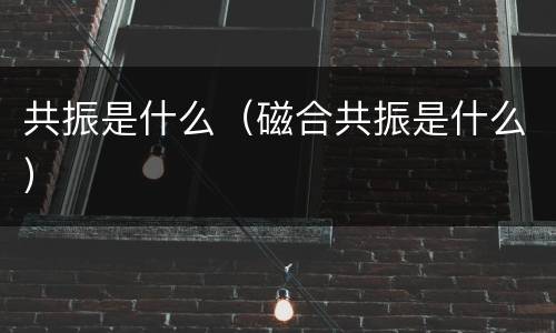 共振是什么（磁合共振是什么）