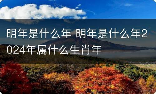 明年是什么年 明年是什么年2024年属什么生肖年