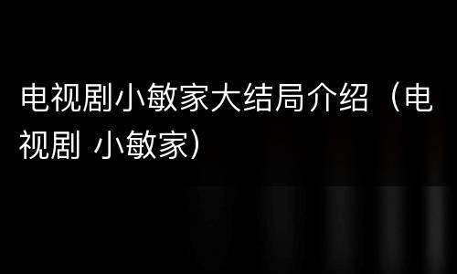 电视剧小敏家大结局介绍（电视剧 小敏家）
