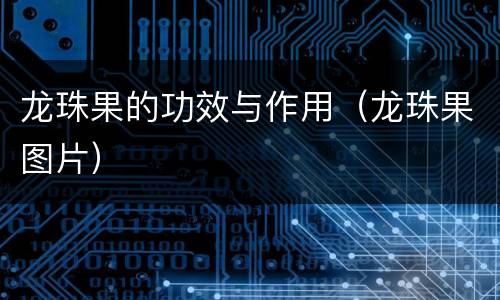 龙珠果的功效与作用（龙珠果图片）