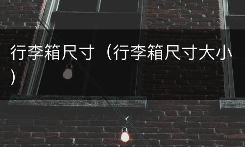 行李箱尺寸（行李箱尺寸大小）