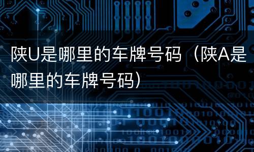 陕U是哪里的车牌号码（陕A是哪里的车牌号码）