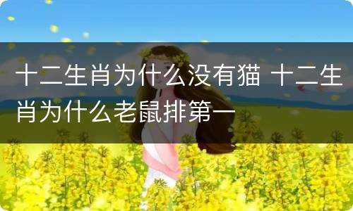 十二生肖为什么没有猫 十二生肖为什么老鼠排第一