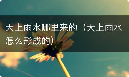 天上雨水哪里来的（天上雨水怎么形成的）