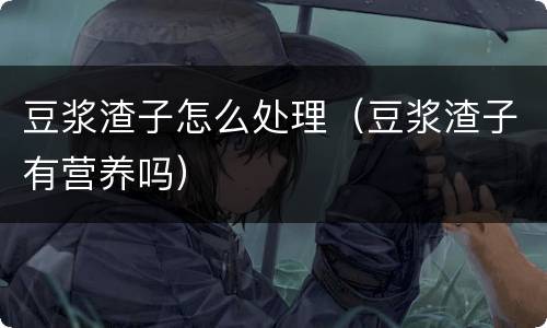 豆浆渣子怎么处理（豆浆渣子有营养吗）