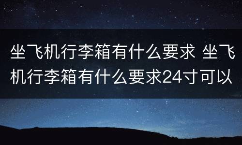 坐飞机行李箱有什么要求 坐飞机行李箱有什么要求24寸可以吗