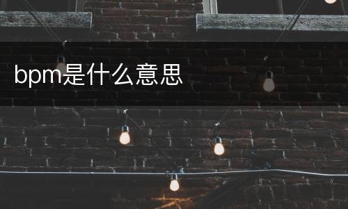 bpm是什么意思