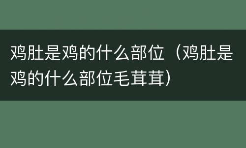 鸡肚是鸡的什么部位（鸡肚是鸡的什么部位毛茸茸）