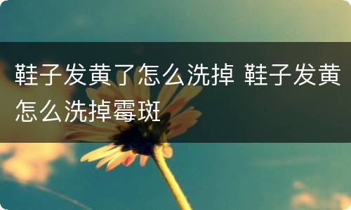 鞋子发黄了怎么洗掉 鞋子发黄怎么洗掉霉斑