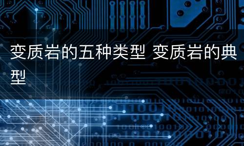 变质岩的五种类型 变质岩的典型